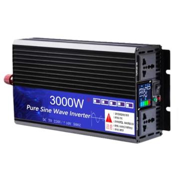 Imagem de Inversor de energia de onda senoidal pura de 3000 W 12 V 24 V 48 V 60 V 72 V DC para CA 110 V 230 V Fase dividida 2 tomadas CA, inversor solar para carro, caminhão, camping,48V to 110V