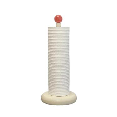 Imagem de Suporte de rolo de papel de cozinha esférico criativo suporte de toalha de papel vertical de cozinha, suporte de armazenamento de filme aderente de papel de rolo não perfurado, rack de pano doméstico