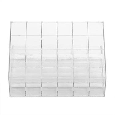 Imagem de Lipstick Organizer Display Stand para 24 Batons, Caixa de Armazenamento de Maquiagem Transparente Sustentável para Agência, Loja de Cosméticos e Salão de Unhas