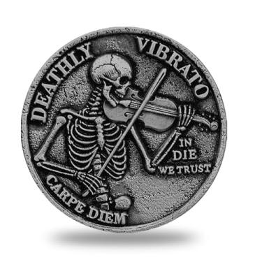 Imagem de PLG Memento Mori Grim Reaper & Skeleton Violinist Challenge Coin