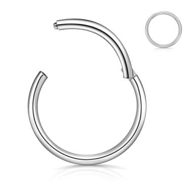 Imagem de Anéis de nariz articulados de aço cirúrgico 316l argola 20G 18G 16G diâmetro da argola de nariz 6 mm 7 mm 8 mm 9 mm 10 mm 12 mm anel de septo cartilagem brincos hélice tragus conch daith Rook piercing de nariz joias dourado-prata-preto, Aço inoxidável, Sem pedras preciosas