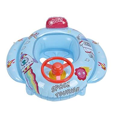 Imagem de Boia de natação para bebês, tubo inflável para piscina infantil com válvulas rápidas, volante com 2 bocais de ar para natação com assento flutuante, flutuações divertidas para o verão e piscina ao ar livre