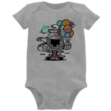 Imagem de Body Bebê Astronauta Chibi - Foca na Moda, Cinza, G