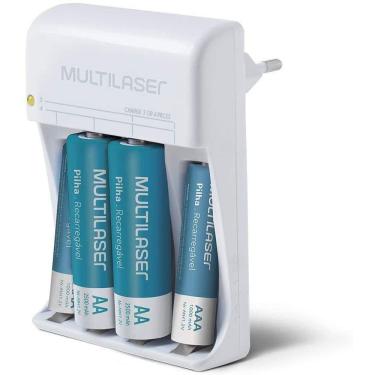 Imagem de Carregador De Pilhas Recarregáveis Com 4 Pilhas Recarregavel