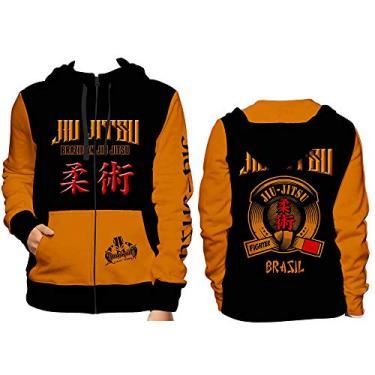 Imagem de Casaco Moleton Jiu Jitsu Com Capuz - Laranja/Preto - 5026 - XXGG