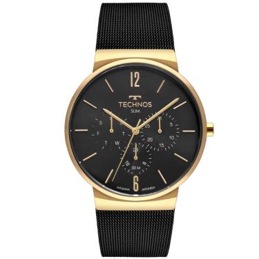 Imagem de Relógio TECHNOS masculino Slim Bicolor preto 6P29ALN/1P