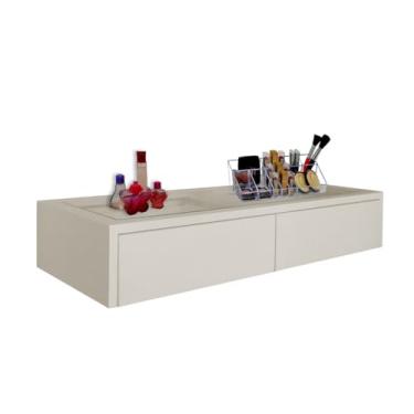 Imagem de Penteadeira Aparador Suspenso para Maquiagem Quarto Off White Laca