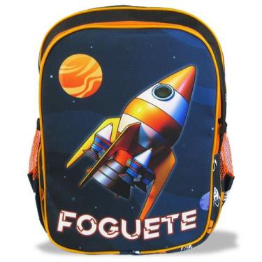 Imagem de Mochila Escolar Infantil  de Costas Tamanho G Foguete - Vou Leve