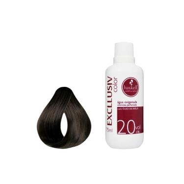 Imagem de Kit Coloração Haskell Excllusiv 4.0 + Água Oxig Haskell 20Vol