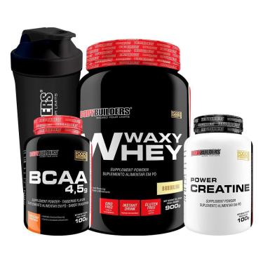 Imagem de Kit Waxy Whey 900G + Power Creatina 100G + Bcaa 100G