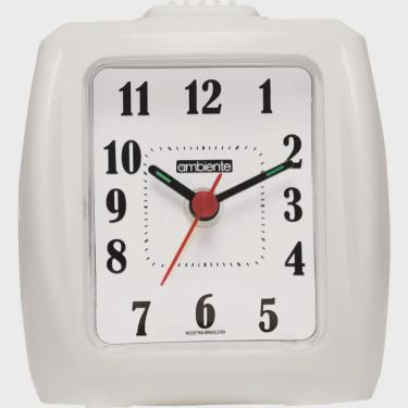 Imagem de Despertador Quartz Ambiente Ref: 1600-021 Branco Retangular