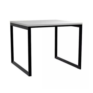 Imagem de Mesa de Jantar Quadrada 80x80cm Industrial Base Metalon Reforçada 30x3