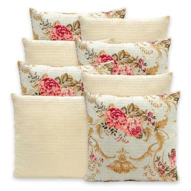Imagem de Kit 8 Capas de Almofadas 40x40 Piquet Favinho C/Zíper (ROSAS PALHA)