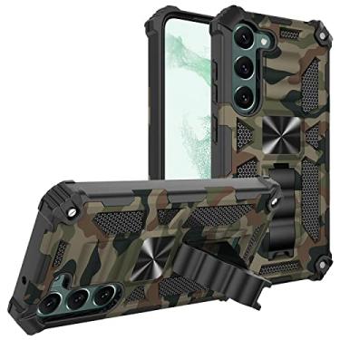 Imagem de Monwutong Capa de celular slim fit para Samsung Galaxy A55, capa camuflada militar com proteção antiqueda de grau militar e capa com suporte integrado para Galaxy A55 5G/4G, verde militar MC