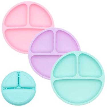 Imagem de WeeSprout Pratos Com Divisórias De Silicone (Sem Tampas), Pratos Com Divisórias 100% Silicone De Grau Alimentício Para Bebês E Crianças, Laváveis Na Máquina De Lavar Louça E No Micro-Ondas