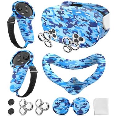 Imagem de MS.CLEO Conjunto De Capa De Silicone Compatível Com Acessórios Meta/Oculus Quest 3S, Capa De Silicone Para O Rosto, Capa Para Controle, Protetor De Lente De Câmera, Capa Vr Shell, Capa Protetora De