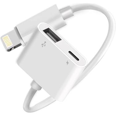 Imagem de Microwoo [Certificado Apple Mfi] Adaptador De Lightning Para Câmera Usb Com Porta De Carregamento Para Iphone, Adaptador Usb3 Fêmea Otg Compatível Com Cartão De Iphone/Ipad, Leitores, Pen Drives Usb