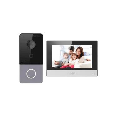Imagem de Kit Vídeo Porteiro Hikvision DS-KIS603-P(B) IP WIFI 1080 HD