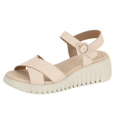 Imagem de Sandália Feminina Anabela Média Conforto Moderna Modare