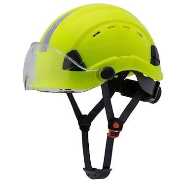 Imagem de Chapéu rígido de segurança LOHASPRO – Capacete ABS ajustável ANSI Z89.1 OSHA com viseira – suspensão de 6 pontos, perfeito para construção (L3 lima claro)