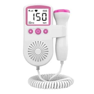 Imagem de Doppler Fetal Sonar Batimentos Bebe Grávida Cor Rosa - Fetal Doppler