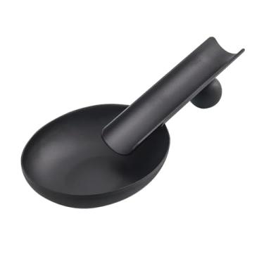 Imagem de Cinzeiro Cinzeiro de metal, cinzeiro para charuto, bandeja de cinzas, aço inoxidável, suporte para charuto, tabaco Cinzeiro de Mesa(Preto)