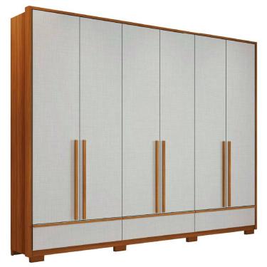 Imagem de Guarda Roupas Casal 6 Portas 3 Gavetas Espanha Madeirado / Off White Notável