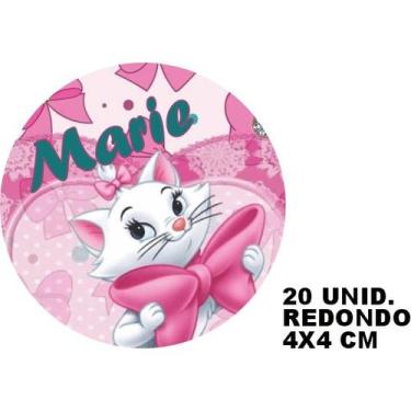 Imagem de Kit combo festa infantil 98 peças personalizado gatinha marie adesivo 