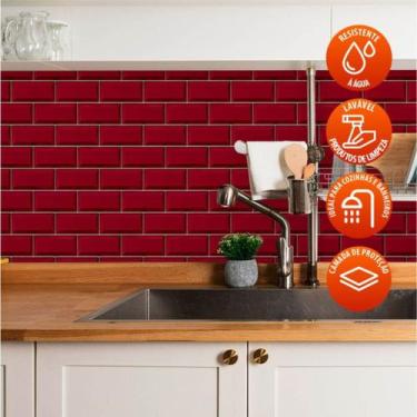 Imagem de Revestimento de Azulejo Metrô Marsala 250 - Inove Papéis de Parede