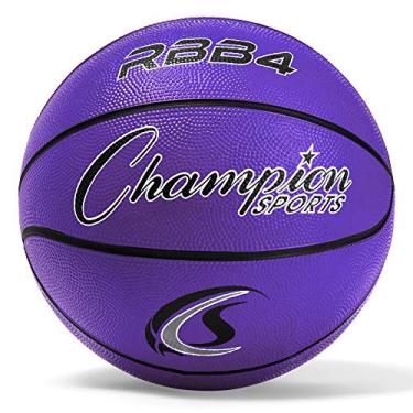 Imagem de Bola de basquete intermediário de borracha Champion Sports, resistente – Bolas de basquete estilo profissional, e tamanhos – Equipamento de basquete premium, uso interno e externo – Materiais educativos esportivos (tamanho 6, roxo)