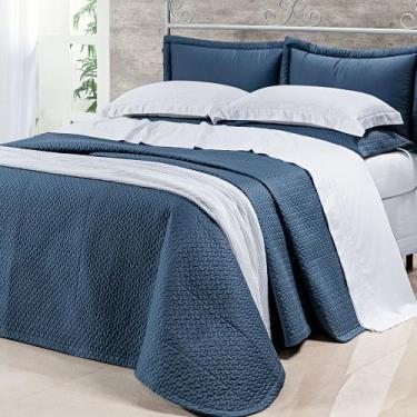 Imagem de Colcha Cobre Leito Super King 100% Algodão Egípcio Percal 400 Fios 3 p
