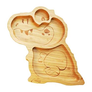 Imagem de Xboo Pratos Para Crianças, Pratos De Bambu Com Ventosa Para Bebês, Pratos De Bambu Com Ventosa Para Crianças Pequenas, Pratos De Alimentação Que Permanecem No Lugar, Prato Com Divisórias De Madeira,