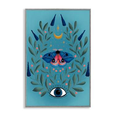 Imagem de Stupell Industries Mindfulness Moth & Eye Gray Framed Giclee Art Design por Metka Hiti, 40,6 x 61,8 cm