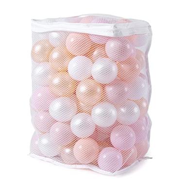 Imagem de Realhaha Bolas para piscina – Bolas de brincar rosa para bebês meninas, crianças, barraca de brincar, casinha de brinquedo, decoração de festa, 100 peças