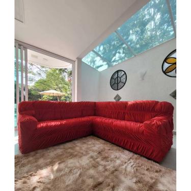 Imagem de Capa para Sofá de Canto 5 Lugares Malha Elastica