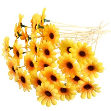 Imagem de CHENGU 100 palitos de dente extravagantes, palitos de coquetel de 12 cm palitos extravagantes para aperitivos, aperitivo de bambu feito à mão, espetos de frutas, palitos de comida para casamento, dia