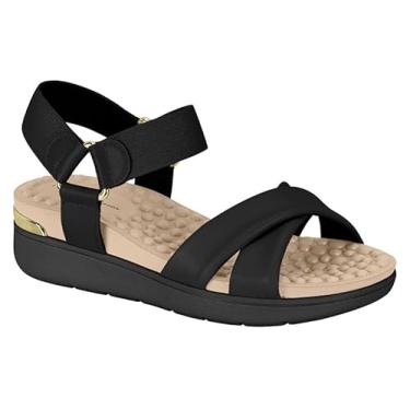 Imagem de SANDÁLIA FEMININA MODARE 7151.125 ORTOPÉDICA PALMILHA MASSAGEADORA SOLA COM 5 CM ALTURA (Preto, BR, Adulto, Numérico, 38)