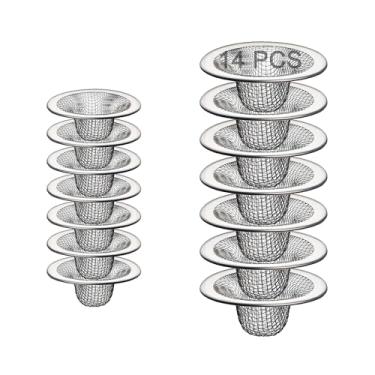Imagem de Beyoslf 14 Peças De Cesta Malha Para Drenagem, 2,125'' E 2,75'', Filtro Pia Banheiro, Tela Protetora, Drenagem Pequena, Armadilha Banheira, Coletor Cabelo Lavatório, Rv, Chuveiro, Utilitário Piso