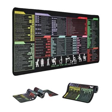 Imagem de Tapete de rato grande com folha de referências Excel - Tapete de mesa de jogos à prova d'água para Excel/Word/Outlook/Windows/PowerPoint, antiderrapante, bordas costuradas, mesa à prova de
