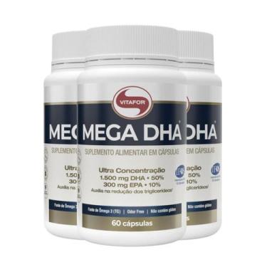 Imagem de Kit 3 Mega Dha 1500Mg Vitafor 60 Cápsulas