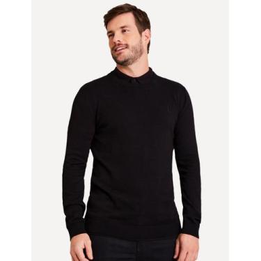 Imagem de Suéter Reserva Masculino Tricot Basico Gola Careca Preto, L/G