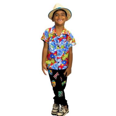 Imagem de Camisa Carimbo Masculino Infantil com Chapeu e Remendo Adesivo - JuJu 