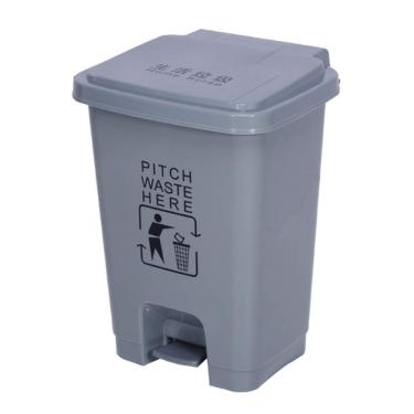 Imagem de Lixeira Caixa Armazenamento Pés Lixeira Cozinha Hospital Lixeiras Internas/externas(Gray,20L)