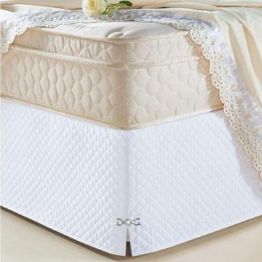 Imagem de Saia Para Cama Box Casal Padrão Veneza 1 Peça Branco - DECORATIVA ENXO