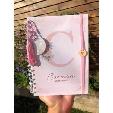 Imagem de Caderneta de Saúde Infantil Personalizada, Tema Clean Rosa Inicial, Capa Holográfica, A5, com Chaveiro e Pingente