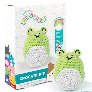 Imagem de Squishmallow Kit de crochê original Wendy The Frog, inclui fio, agulha de crochê, ganchos para iniciantes, tutoriais passo a passo, kit exclusivo de crochê, artesanato DIY, kits de crochê, ótimos