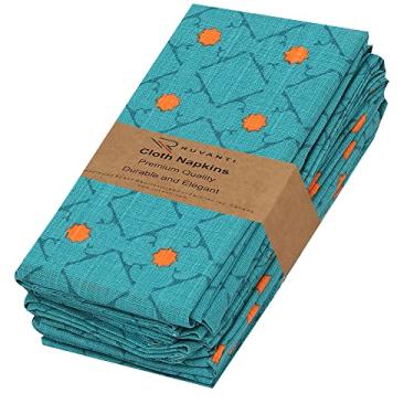 Imagem de RUVANTI Conjunto De 6 Guardanapos Pano 100% Algodão, 45X45 Cm, Laváveis, Macios E Absorventes. Para Festas, Natal, Ação Graças, Casamentos Jantares - Combo