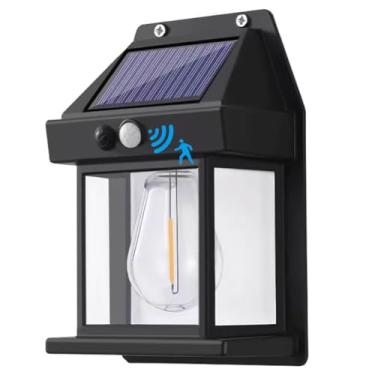 Imagem de OUGETHER Luminárias De Parede Solares Para Áreas Externas, Luminária Sem Fio Varanda, Do Anoitecer Ao Amanhecer, Lanterna Com 3 Modos E Sensor Movimento, Iluminação Externa À Prova D'Água Entrada Po
