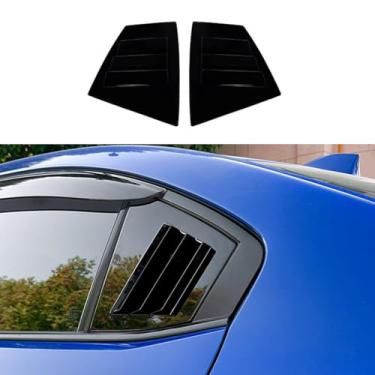 Imagem de TENWIND Capa de janela triangular traseira de carro compatível com WRX STI VB 2014-2021 acessórios de cobertura de para-sol para obturador traseiro (preto brilhante)