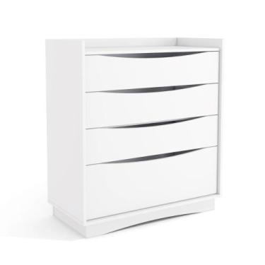 Imagem de Cômoda 91cm 3 Gavetas 1 Gavetão Complet Kappesberg - Branco, Branco